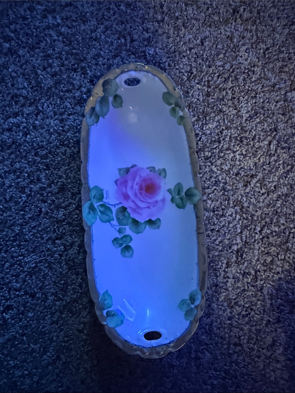 Oval Floral Porcelain Dish Pink Rose painted Noritake tray Japan,circa 1918–1940
